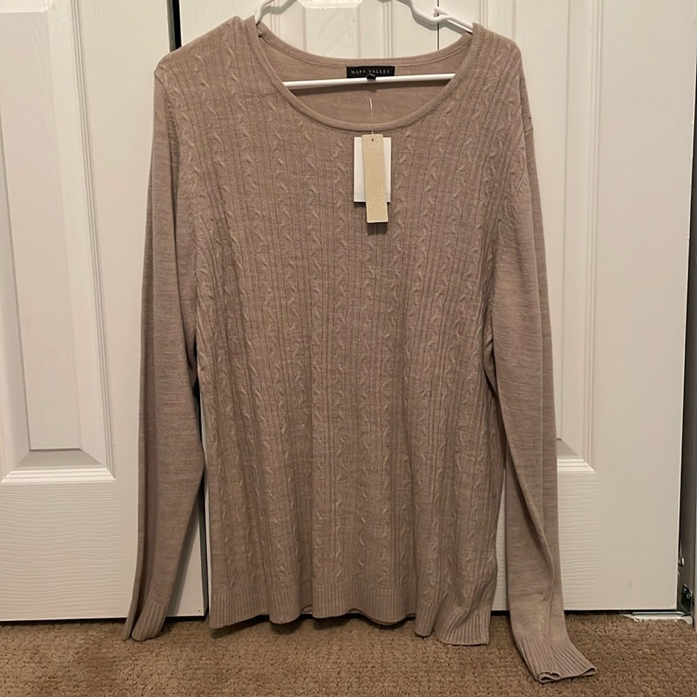 Brand new Napa Valley tan sweater
